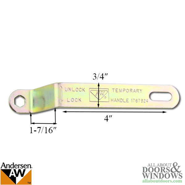 Andersen Gliding Window Temporary Lock Handle - Andersen Gliding Window Temporary Lock Handle