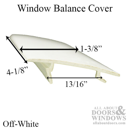 Window balance cover, vinyl filler bead 4-1/8