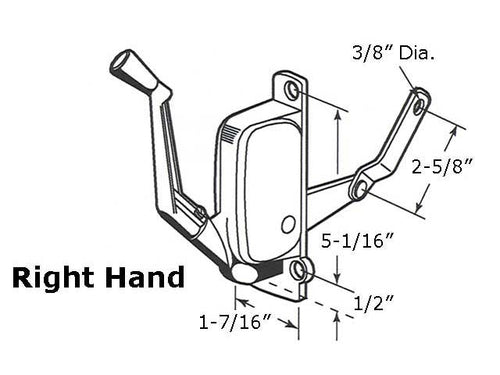 Awning Operator for Anderson Windows - right - Aluminum - Awning Operator for Anderson Windows - right - Aluminum