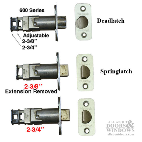 Weslock 600 Series Adjustable Deadlatch Radius Face - Satin Brass - Weslock 600 Series Adjustable Deadlatch Radius Face - Satin Brass