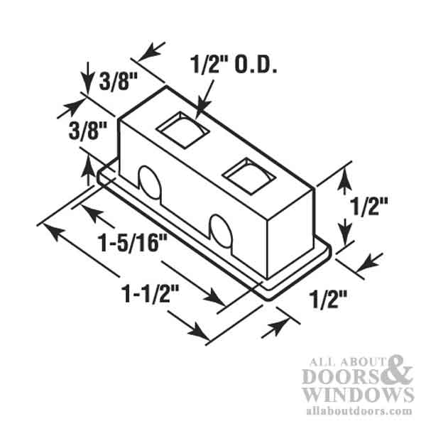 Roller Assembly (Flat) - Sliding Windows, Nylon / Brass - Roller Assembly (Flat) - Sliding Windows, Nylon / Brass