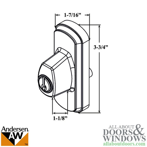 Andersen Frenchwood Gliding Doors - Lock Assembly - Albany - Exterior - Right - White - Andersen Frenchwood Gliding Doors - Lock Assembly - Albany - Exterior - Right - White