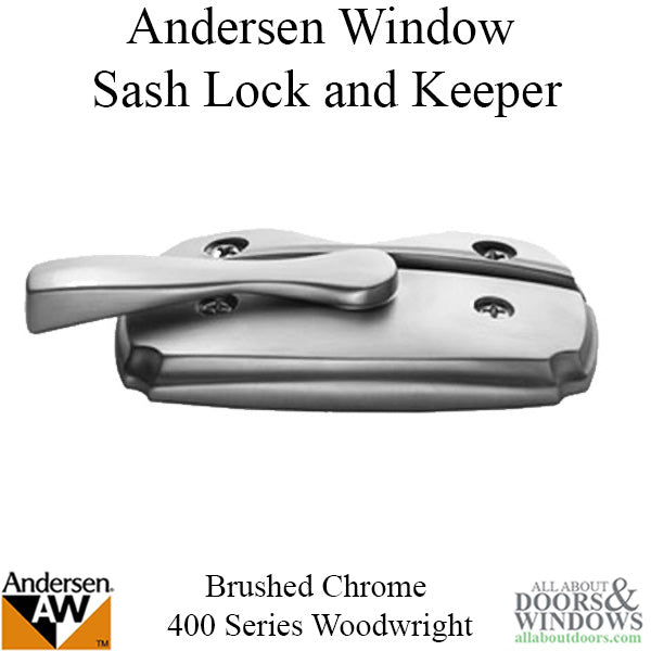 Andersen Woodwright Double Hung Windows Sash Lock & Keeper Set - Brushed Chrome - Andersen Woodwright Double Hung Windows Sash Lock & Keeper Set - Brushed Chrome