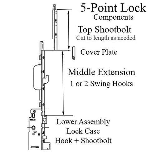 Hoppe Manual Swing Hook 16mm Middle Extension with Overall Length of 24.09 Inches - Hoppe Manual Swing Hook 16mm Middle Extension with Overall Length of 24.09 Inches