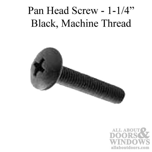 Pan Head Machine Thread Screw 1.25 Inch Black