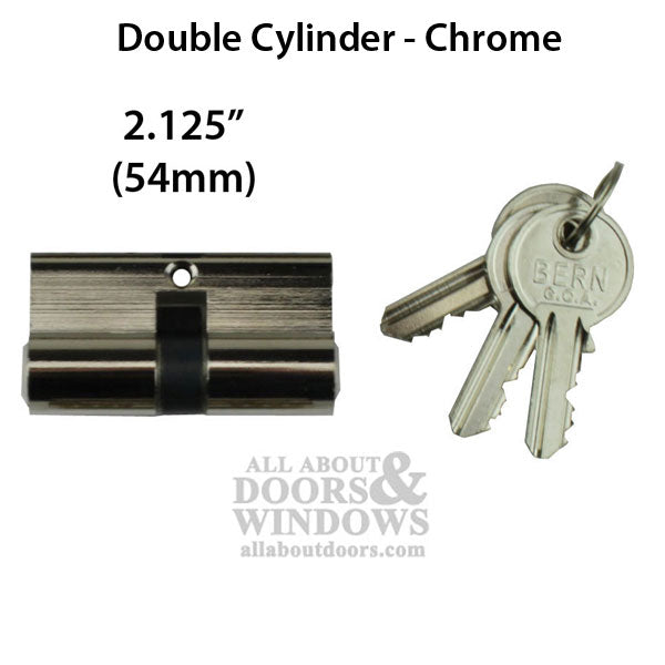 Double Key Gate Lock Profile Cylinder 2-1/8 Inch (54mm) Chrome - Double Key Gate Lock Profile Cylinder 2-1/8 Inch (54mm) Chrome