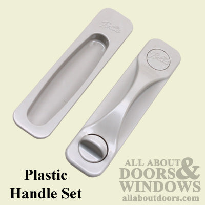 Sliding Door Flat Screen Handle and Strike Kit, Plastic - Champagne - Sliding Door Flat Screen Handle and Strike Kit, Plastic - Champagne