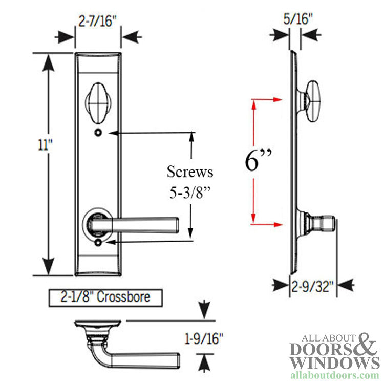 Trilennium Rectangular Passive T-Turn Drive 3020 Series Handleset - Trilennium Rectangular Passive T-Turn Drive 3020 Series Handleset