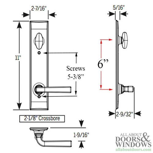 Trilennium Rectangular Passive T-Turn Drive 3020 Series Handleset - Trilennium Rectangular Passive T-Turn Drive 3020 Series Handleset