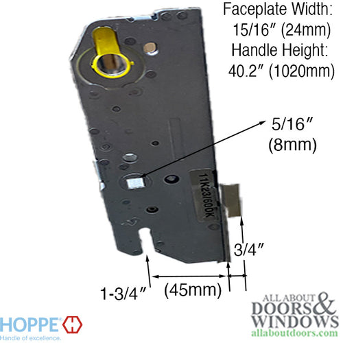 Hoppe Fuhr 24mm Key Operated Multipoint Lock - 1-3/4