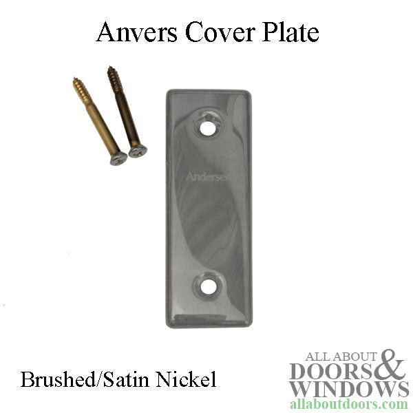 Andersen Gliding Door Cover Plate, Anvers Style - Brushed/Satin Nickel - Andersen Gliding Door Cover Plate, Anvers Style - Brushed/Satin Nickel