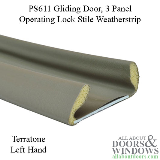 Andersen Perma-Shield Gliding Door - Weather strip,  3 Panel Operating,  Lock Side - LH - Terratone