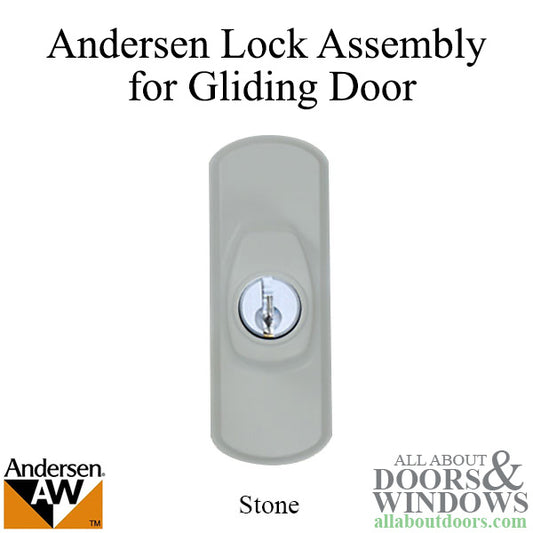 Andersen Frenchwood Gliding Doors - Lock Assembly - Albany - Exterior - Right - Stone