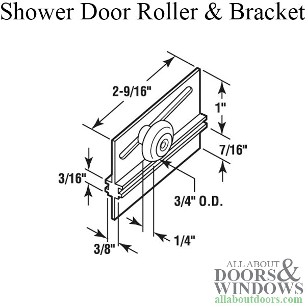 Shower Door Roller with Bracket Top Mount 3/4 Inch Outer Diameter - Shower Door Roller with Bracket Top Mount 3/4 Inch Outer Diameter