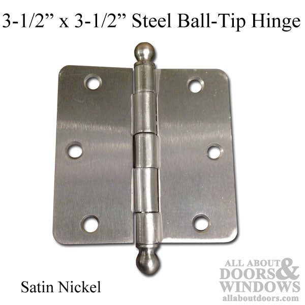 3.5 x 3.5 inch, 1/4 Radius Corners, Residential Hinges, Steel, Pair, Choose Color - 3.5 x 3.5 inch, 1/4 Radius Corners, Residential Hinges, Steel, Pair, Choose Color