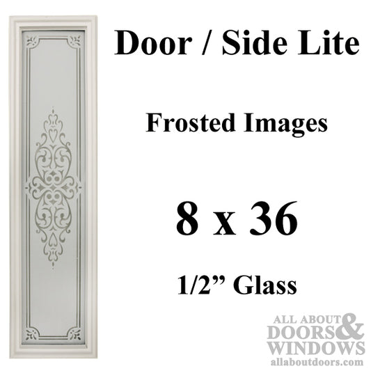 Therma-Tru 8 X 36 x 1/2  Frosted Images etched glass  Surround  door lite