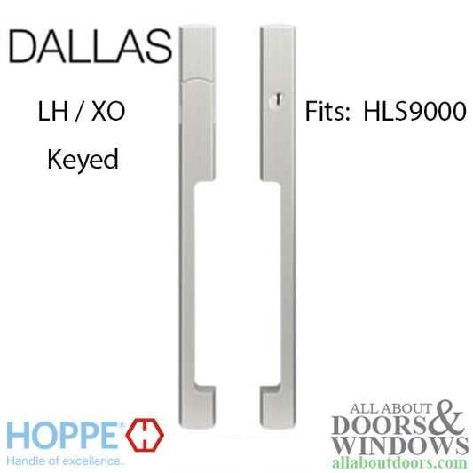 Hoppe Dallas Keyed Sliding Door Handle For HLS9000 Locks Left Handed Door Handle Fits 1.75 Inch Doors