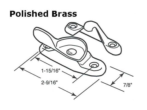 Sash / Cam Lock - Wood Sash Hardware, Solid Brass - Polished Brass - Sash / Cam Lock - Wood Sash Hardware, Solid Brass - Polished Brass