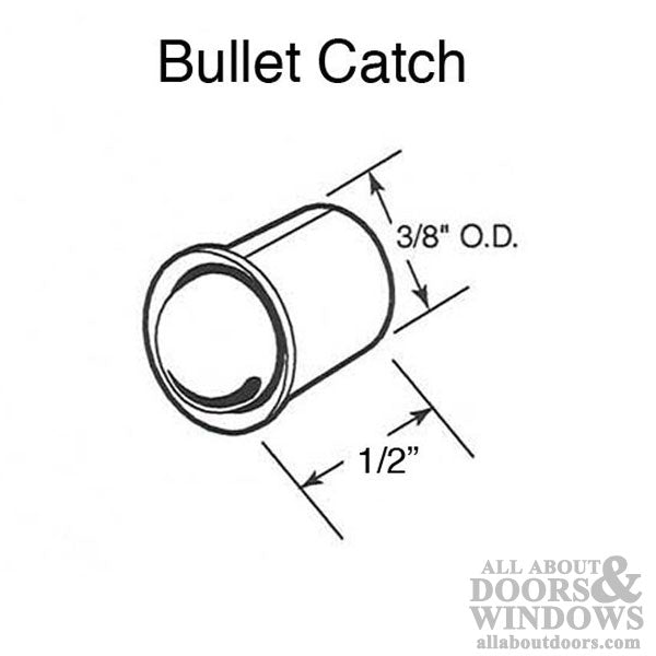 Mini Bullet Catch, 3/8 diameter, 1/2 length, 3/16 projection - 4 Pack - Mini Bullet Catch, 3/8 diameter, 1/2 length, 3/16 projection - 4 Pack