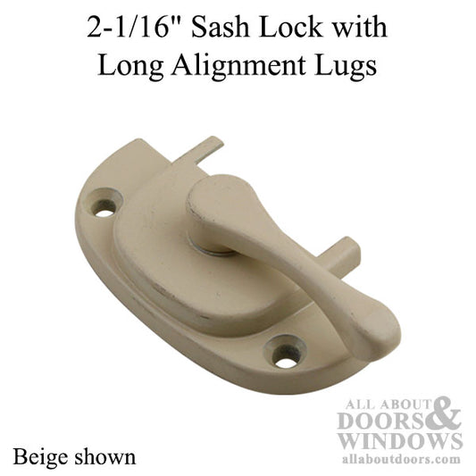 2-1/16" Sash Lock with Long Alignment Lugs - Beige