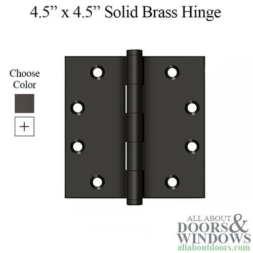 Solid Brass Door Hinges Square Corners 4 Ball Bearings Choose Color - Solid Brass Door Hinges Square Corners 4 Ball Bearings Choose Color
