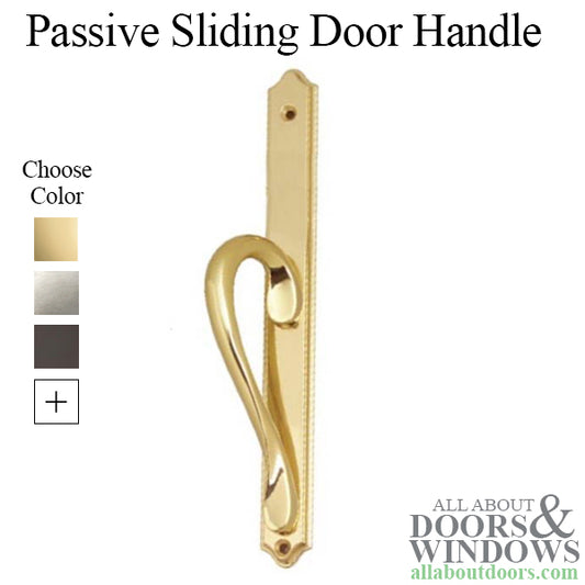 Non-Handed Passive No Key No Thumbturn Narrow Plate Sliding Door Handle - Choose Color