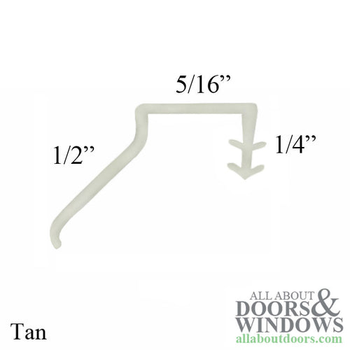 Head / Side Sliding Door Weatherstrip,   95” Vinyl - Tan - Head / Side Sliding Door Weatherstrip,   95” Vinyl - Tan