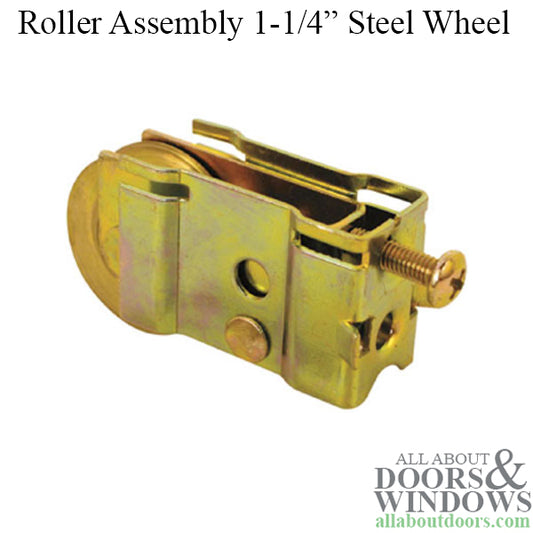 Sliding Glass Door Roller Assembly 1.25 Inch Steel Ball Bearing Wheel Diameter