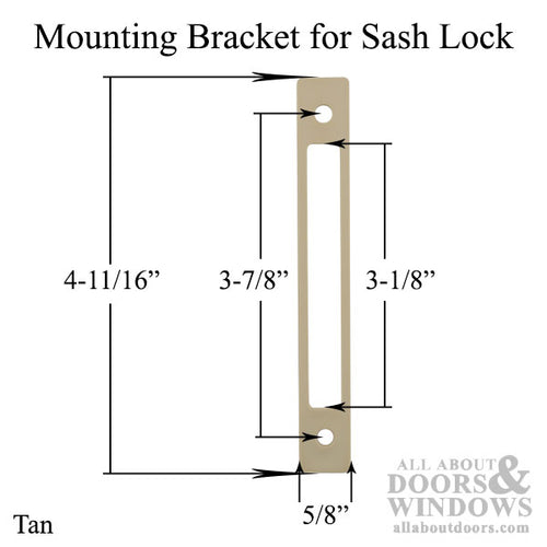 Vinyl Mounting Bracket for Single or Multipoint Sash Lock Tan - Vinyl Mounting Bracket for Single or Multipoint Sash Lock Tan