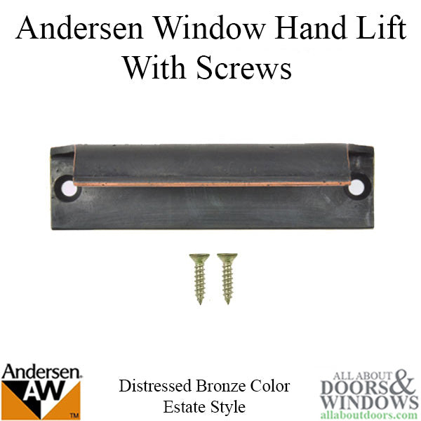 Andersen Tilt-Wash (DC) and (TW) Windows - Estate Hand Lifts w/Screws - Distressed Bronze - Andersen Tilt-Wash (DC) and (TW) Windows - Estate Hand Lifts w/Screws - Distressed Bronze