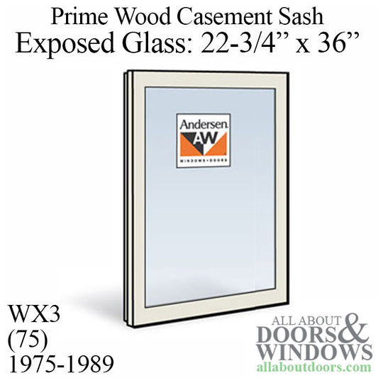 Andersen Dual Pane Sash, WX3 (77)  EG 22-3/4, 1975-1989