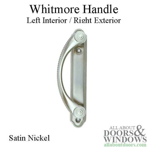 Andersen Whitmore Gliding Door Handle - Left Interior/Right Exterior - Satin Nickel - Andersen Whitmore Gliding Door Handle - Left Interior/Right Exterior - Satin Nickel