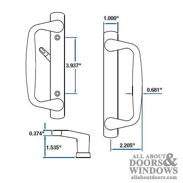 Peachtree Prado Door Handle Set NO Key - Choose Color - Peachtree Prado Door Handle Set NO Key - Choose Color