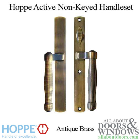 HOPPE HLS 9000 Sliding Door Handle Set Active Non-Keyed Outside Antique Brass