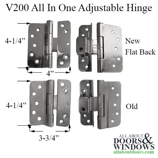 V200 Right Hand All In One Adjustable Hinge, New Style - Choose Finish - V200 Right Hand All In One Adjustable Hinge, New Style - Choose Finish