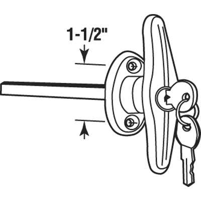 T-Handle - Brass Plated - 3 In Shaft - T-Handle - Brass Plated - 3 In Shaft