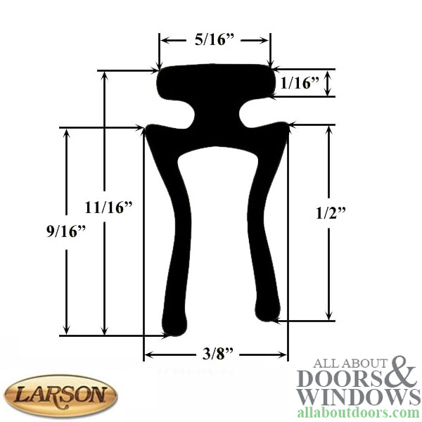 Larson Double Sweep Expander for Storm Door - Black Draft Stopper - Larson Double Sweep Expander for Storm Door - Black Draft Stopper