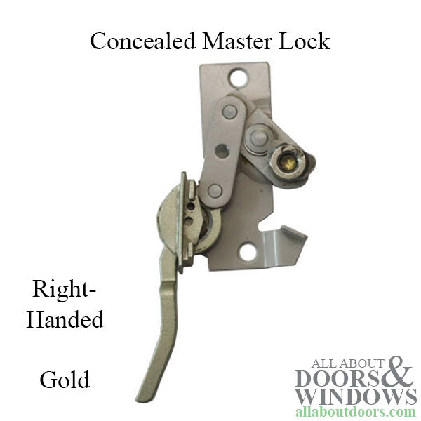 Concealed Master Lock with Escutcheon Plate, Right Hand - Gold - Concealed Master Lock with Escutcheon Plate, Right Hand - Gold