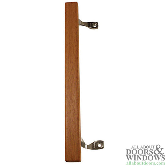 Sliding Patio Door Handle, Wood, Metal Brackets, 9-5/8 Inch Screw Hole Center