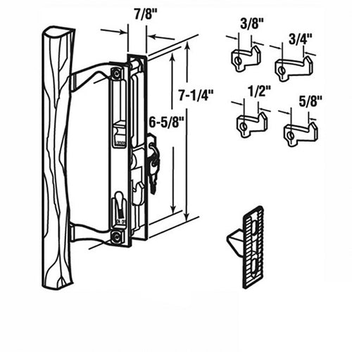 Sliding Door Handle Set Flush Mount Keyed Chrome Sliding Door Handle - Sliding Door Handle Set Flush Mount Keyed Chrome Sliding Door Handle