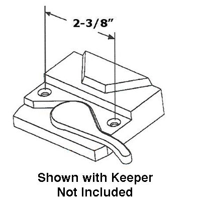 Sash Lock, 2-3/8 inch Screw holes, Left - Sash Lock, 2-3/8 inch Screw holes, Left