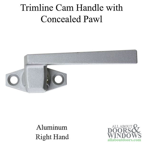 Trimline Cam Handle with 11.1mm Concealed Pawl in aluminum finish - Right Hand - Trimline Cam Handle with 11.1mm Concealed Pawl in aluminum finish - Right Hand