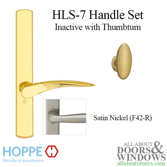 HOPPE HLS7 Handle Set with Rodos Lever Non Keyed Inactive Satin Nickel