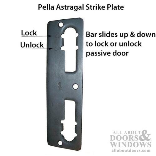 Pella Astragal Non Adjustable Strike Plate for Multipoint Lock - Antique Brass - Pella Astragal Non Adjustable Strike Plate for Multipoint Lock - Antique Brass