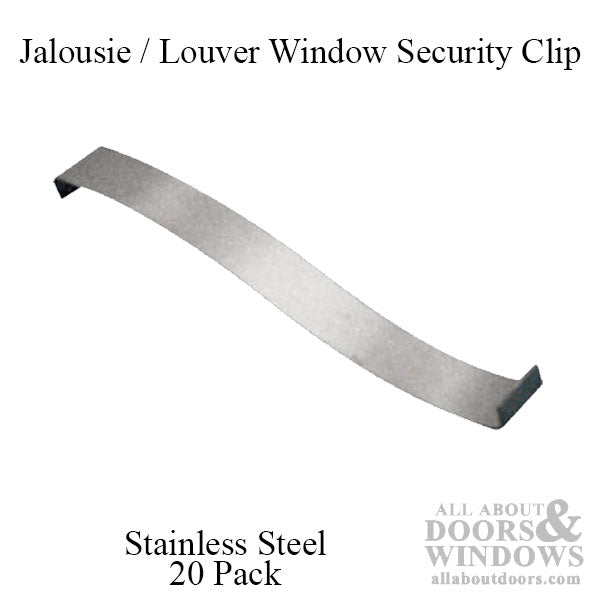 Jalousie / Louver Window Security Clip, Stainless Steel, 3-1/8