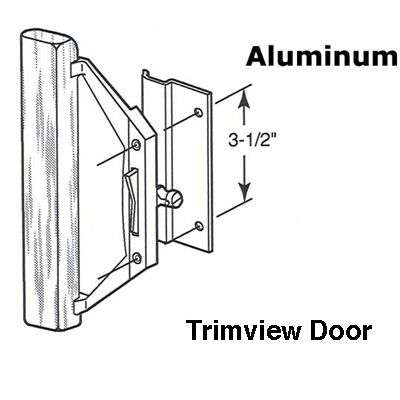 Trimview Sliding Patio Door Handle Set, 3-1/2  H.C. - Alum - Trimview Sliding Patio Door Handle Set, 3-1/2  H.C. - Alum