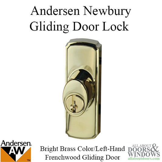 Andersen Window-Frenchwood Gliding Door Hardware, Newbury/Lock Assembly w/keys, LH - H. P. Brass