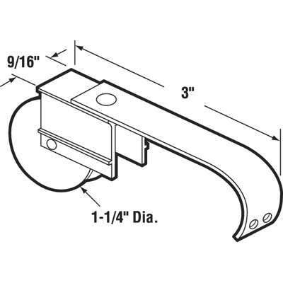 Spring Tension Roller Assembly with 1-1/4 Inch Nylon Wheel for Sliding Screen Door - Spring Tension Roller Assembly with 1-1/4 Inch Nylon Wheel for Sliding Screen Door