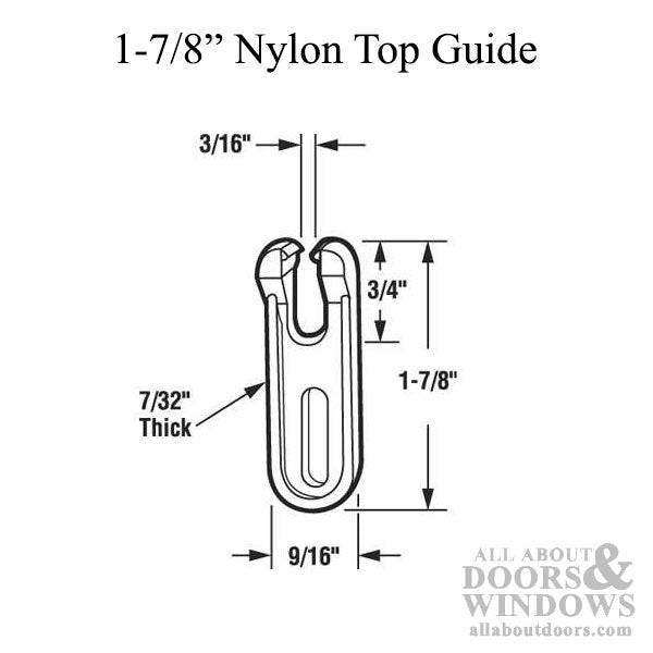 1-7/8 Inch Nylon Top Guide for Sliding Screen Door - 1-7/8 Inch Nylon Top Guide for Sliding Screen Door