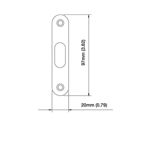 HOPPE Roundbolt Strike with Offset Roundbolt Hole Stainless Steel - HOPPE Roundbolt Strike with Offset Roundbolt Hole Stainless Steel